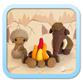 Chibi Stone AGE Pierre Caveman Homme Cavernes Woolly Mammoth Mammouth Feu Fire Ice Glace Amigurumi Crochet SMALL LINK FROGandTOAD Créations